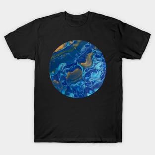 Blue and Yellow / Acrylic Pouring T-Shirt